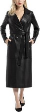 Cappotto trench pelle nero