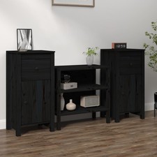 Credenza Nera Legno Massello