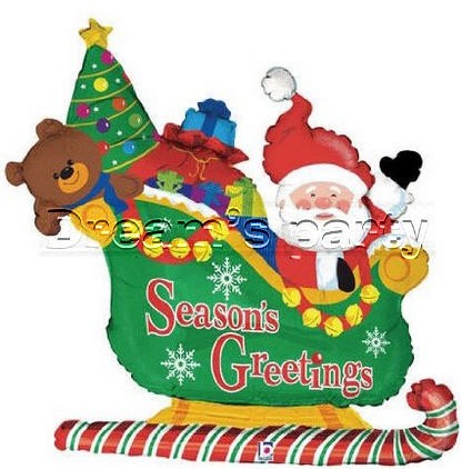 Pallone mylar slitta babbo - mylar,