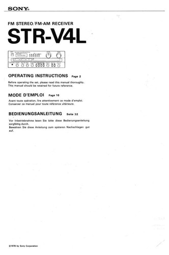 Sony str v4l - sony, str-v4l