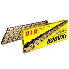 Catena DID passo 520 VX3 nera/oro 114 maglie Yamaha XV250 Virago 1989-1994