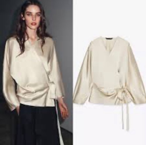 Zara blusa avvolgente con - zara,