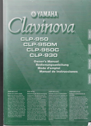 Yamaha clavinova manuale uso - yamaha,