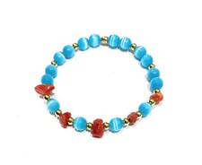 Blue Elastic Cat Eye Bracelet