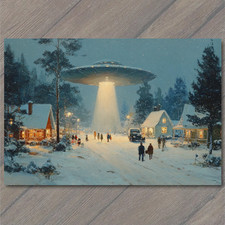 CARTOLINA UFO Over Winter