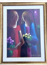 Fantuzzi Eliano.Eccezionale Dipinto Olio su tela. Firma avanti e retro. 50x70 cm