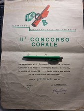 diploma Opera Balilla Trieste 1934 2 concorso corale onb ond pnf arditi mvsn 