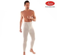 2 PEZZI LIABEL MUTANDA UOMO GAMBA LUNGA 5167/134 PURA LANA VERGINE BIANCO SABBIA