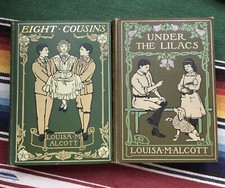 Louisa May Alcott Early Decorative Bindings Under the Lilacs and Eight Cousins