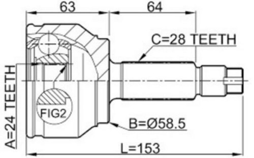 Giunto esterno mazda bk - giunto,