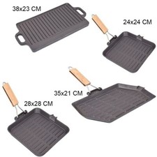 Bistecchiera piastra griglia per arrostire barbecue in ghisa a induzione fornell