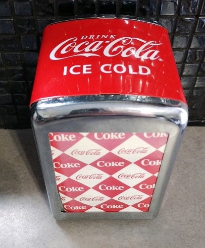 Coca cola red chrome tin - coca,