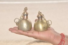 2 PC Vintage Ottone Cera Forgiata Unico Tribale a Mano Sottile Qualità Calamai