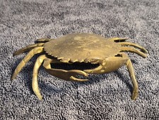 Posacenere portacenere granchio ottone massiccio vintage coperchio incernierato decorazione nautica MCM