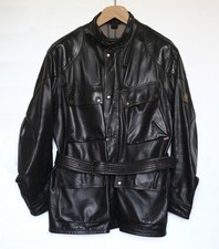 BELSTAFF- GIACCA DA MOTO - PELLE NERA - MOTORRAD LEDERJACKE-BLACK LEATHER JACKET