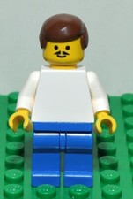 Lego minifigura soc020 giocatore calcio Team Player 1  bianco blu baffi 2000