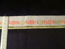 PIZZO SANGALLO 100 % COTONE VERDE GERANIO ALTEZZA CM 3,5 BALZA BORDO VENDITA  MT