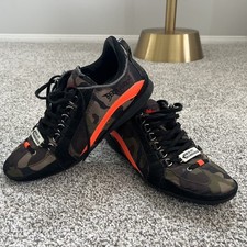 DSQUARED2 Sneaker tecnica mimetica nylon nero verde oliva 10US Italia