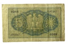 5 Lire 1940 Circulated