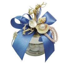 Bomboniere Matrimonio Linea Mare Barattolino Vetro Applicazioni Conchiglie Coral