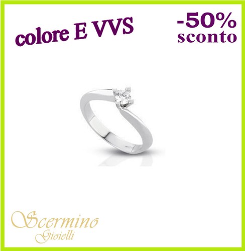 Anello solitario oro bianco - solitario,