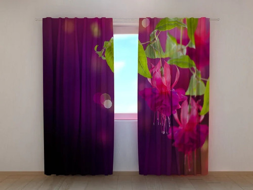 Tende fiori fucsia - tende,