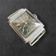 Orologio meccanico vintage labbro quadrato Sam Fabrication R235 quadrante nero per ricambi