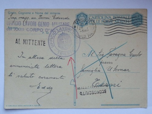 Posta militare xxiii - posta, corpo