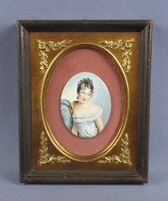 Quadro dipinto Dama inglese placca ovale ceramica vintage anni ‘60