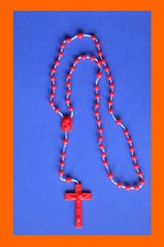 ROSARIO IN PLASTICA scelta tra 5 COLORI crocifisso collana portafortuna  42 cm.