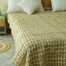 Trapuntino Kantha beige senape