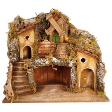 PRESEPE NAPOLETANO NATALIZIO CON MULINO ELETTRICO FATTO A MANO ARTIGIANALE