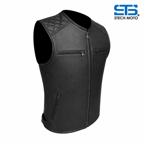 Gilet moto uomo pelle - in,