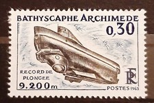 Francobolli Francia Batiscafo Archimede 1963