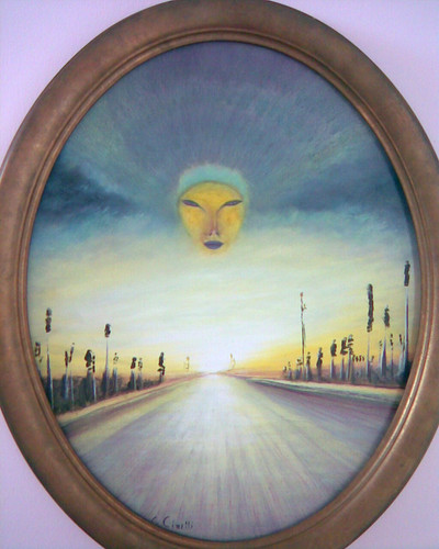 Quadro ovale olio tela - ovale,