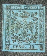 Modena 40 cent n.10 varietà con filetto divisorio marcato e decalco al verso