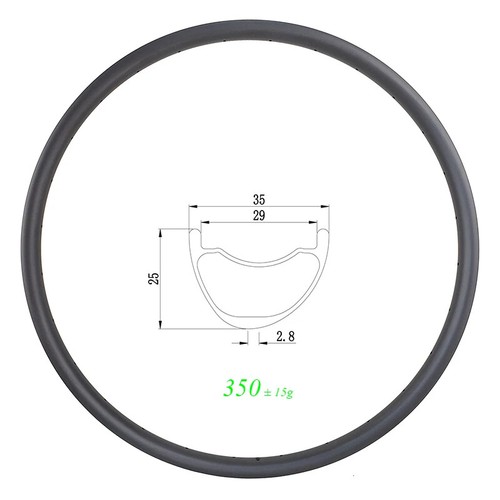 Cerchio carbonio tubeless - in,
