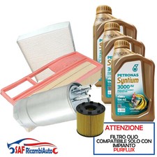 Kit tagliando Fiat Grande Punto 1.3 multijet 75cv 55kw 3 Litri olio 5W40 Purflux