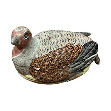 Zuppiera Vintage Porcellana Fagiano Dipinto A Mano