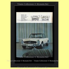 1960ca * Illustrazione Originale "Mercedes 230 SL, Spider Bianca" Cornice