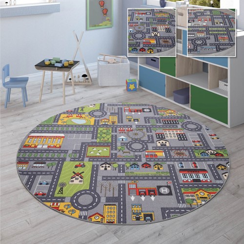 Tappeto bimbi rotondo grigio - tappeto,