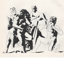 Pablo Picasso -Giovane uomo con specchio, nudo - Litografia