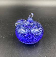 Fermacarte soprammobile bellissima mela VETRO  MURANO fiocchi d'argento