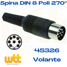 Connettore DIN 8 poli 270° spina maschio DIN volante 45326