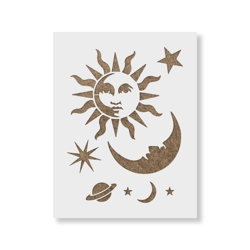 Stencil sole luna celeste - sole,