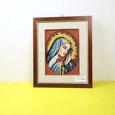 quadro a punto croce con madonna vintage
