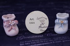 Scarpine bomboniera battesimo Capodimonte Porcellana Carusio