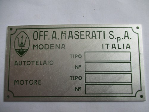 Targa maserati mexico merak - maserati,