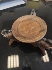 Piattino In Legno Con Elefanti