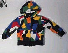 Polo Ralph Lauren 2T bambino astratto doppia maglia felpa con cappuccio zip intera